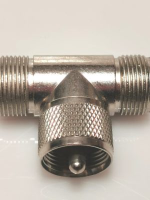UHF moški v 2x UHF ženski T člen adapter PL259 to SO239